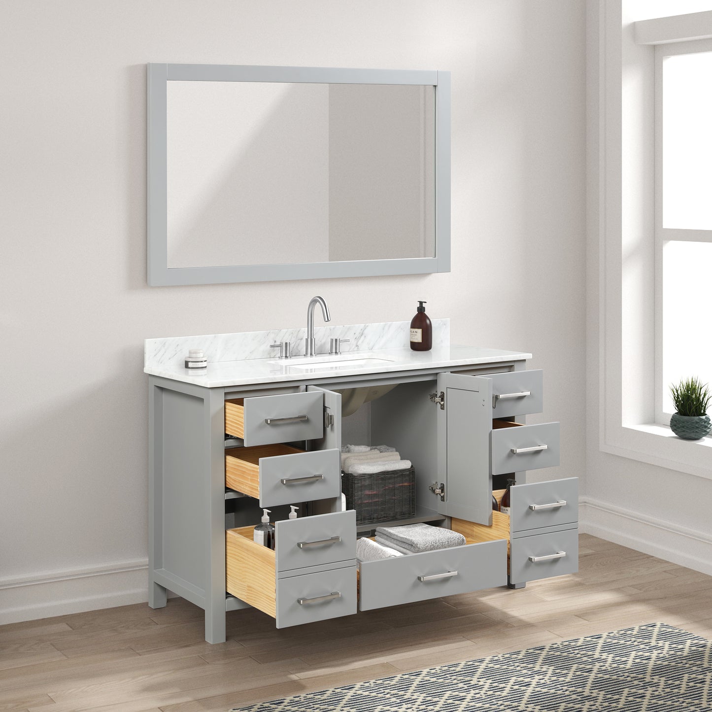 Geneva 48″ Metal Grey Vanity