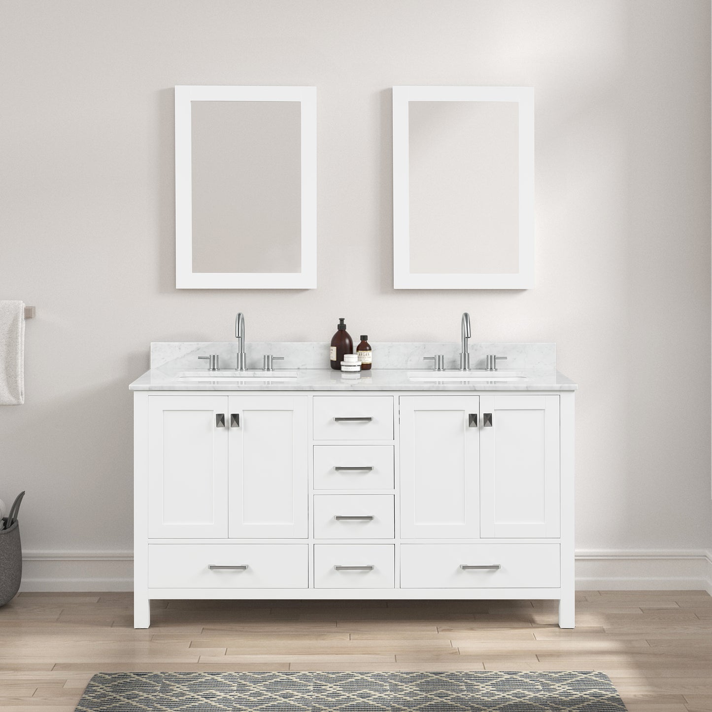 Geneva 60″ Matte White Vanity