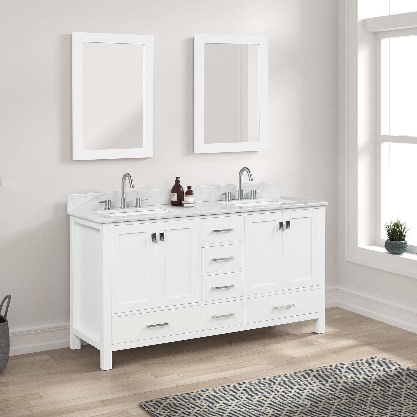Geneva 60″ Matte White Vanity