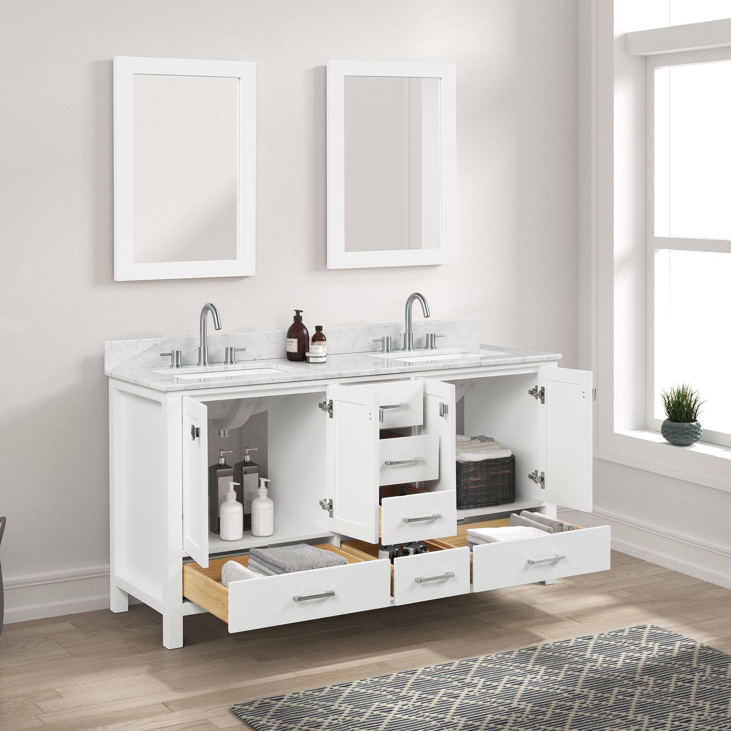 Geneva 60″ Matte White Vanity