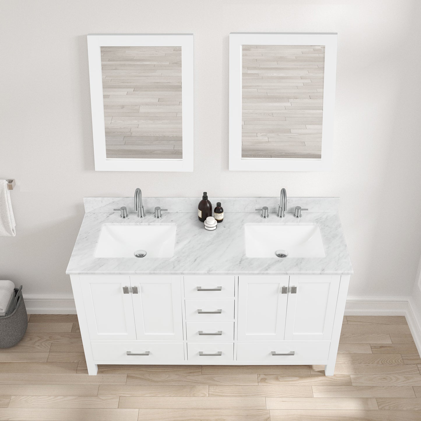 Geneva 60″ Matte White Vanity
