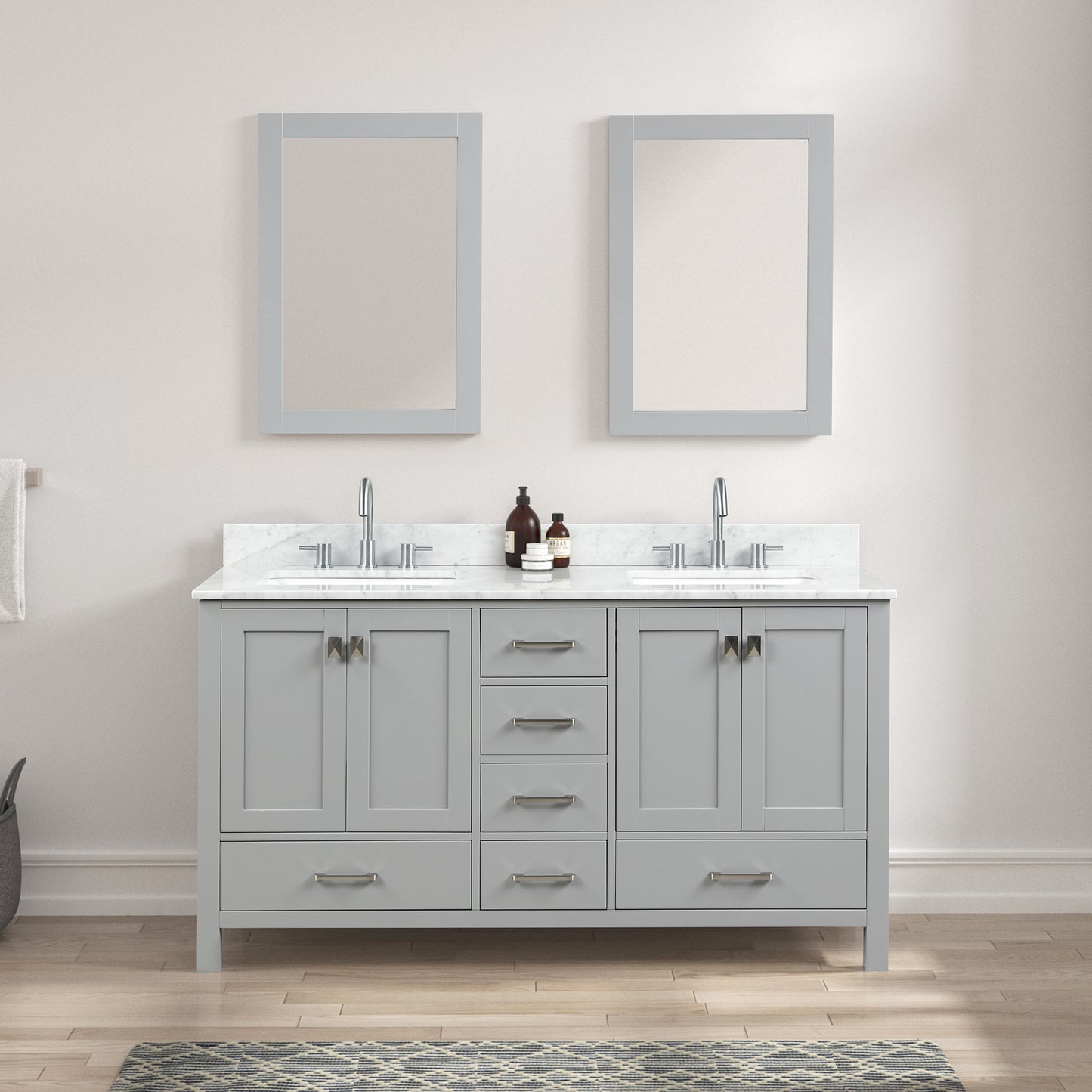 Geneva 60″ Metal Grey Vanity