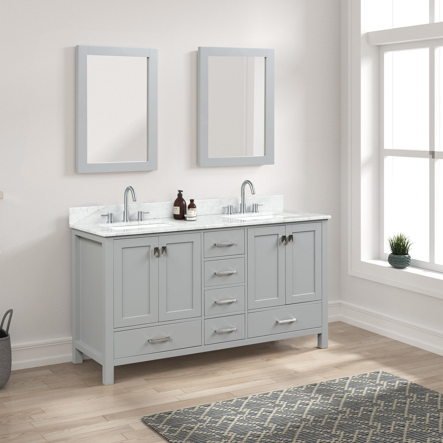Geneva 60″ Metal Grey Vanity