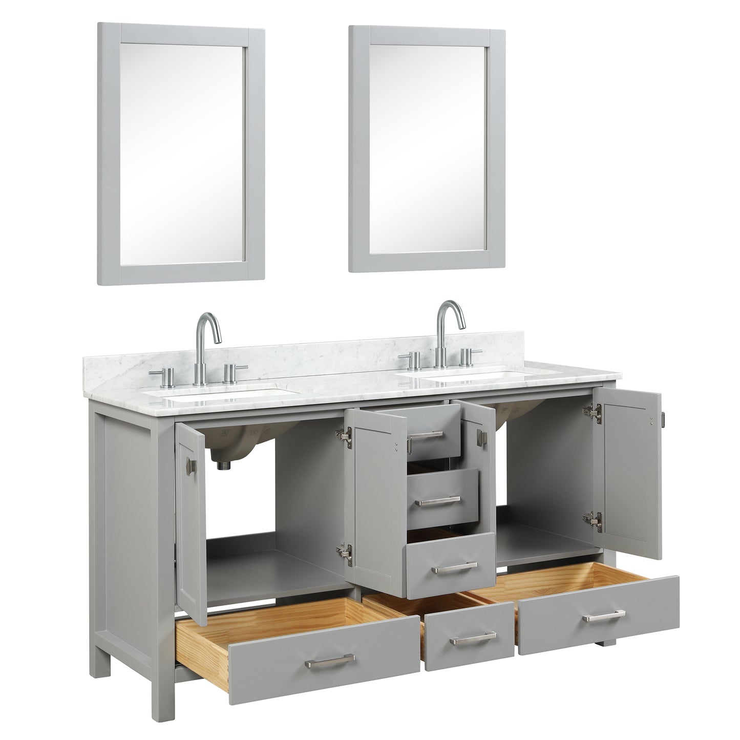 Geneva 60″ Metal Grey Vanity