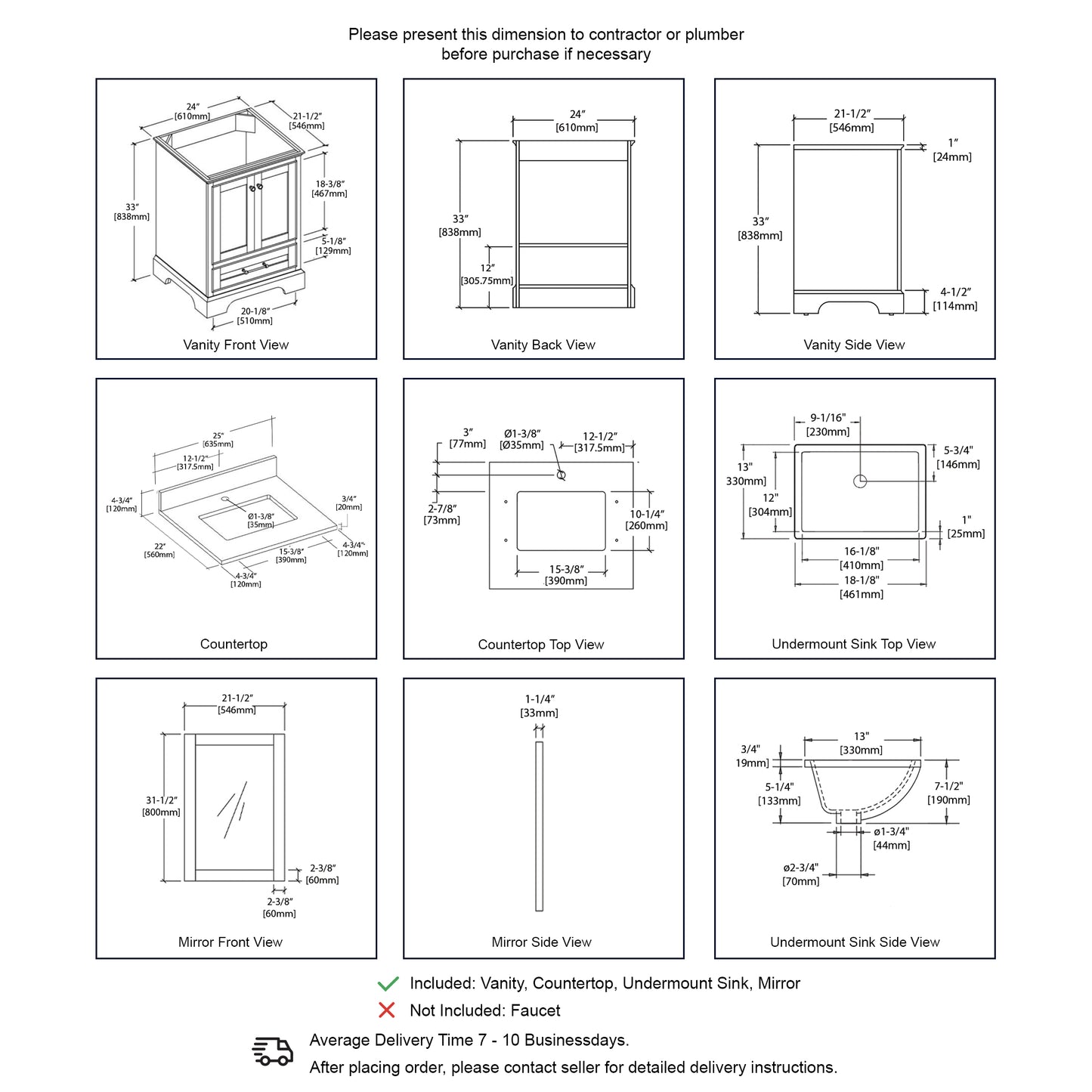 Copenhagen Metal Gray 24″ Vanity