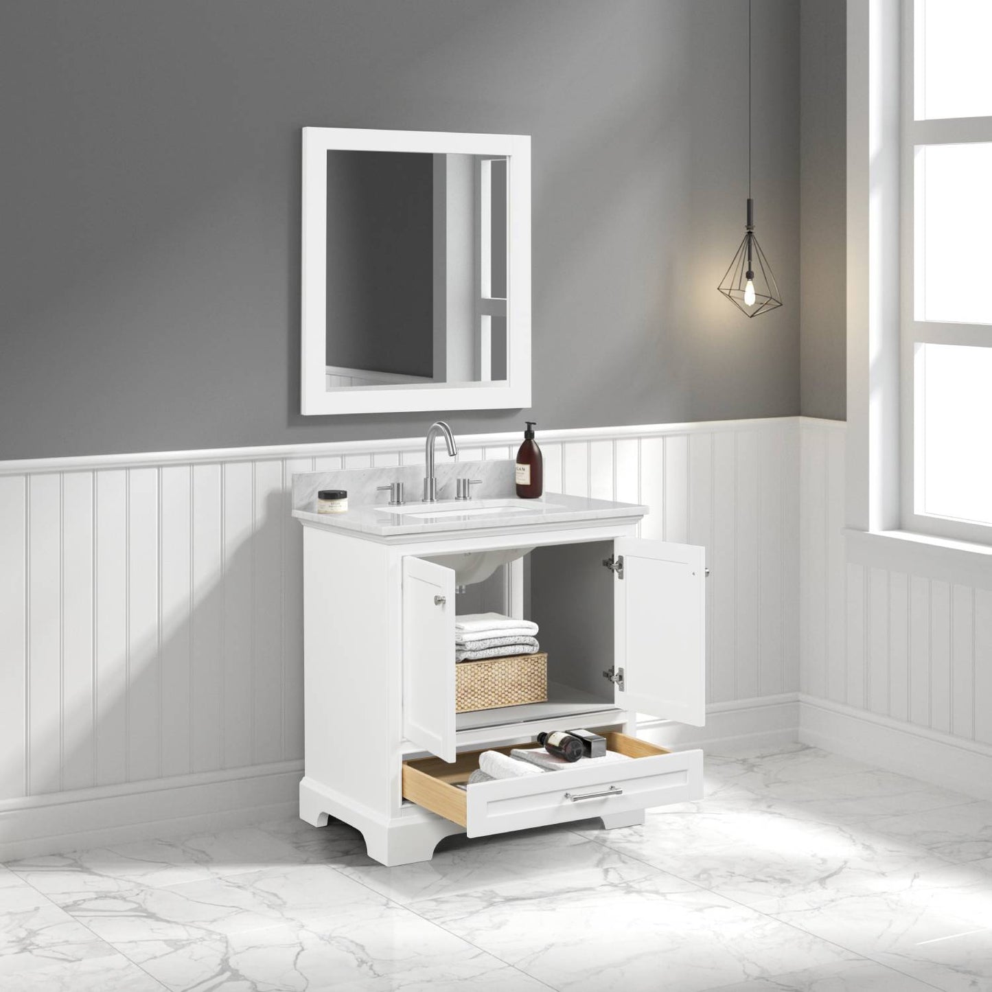 Copenhagen Matte White 30″ Vanity