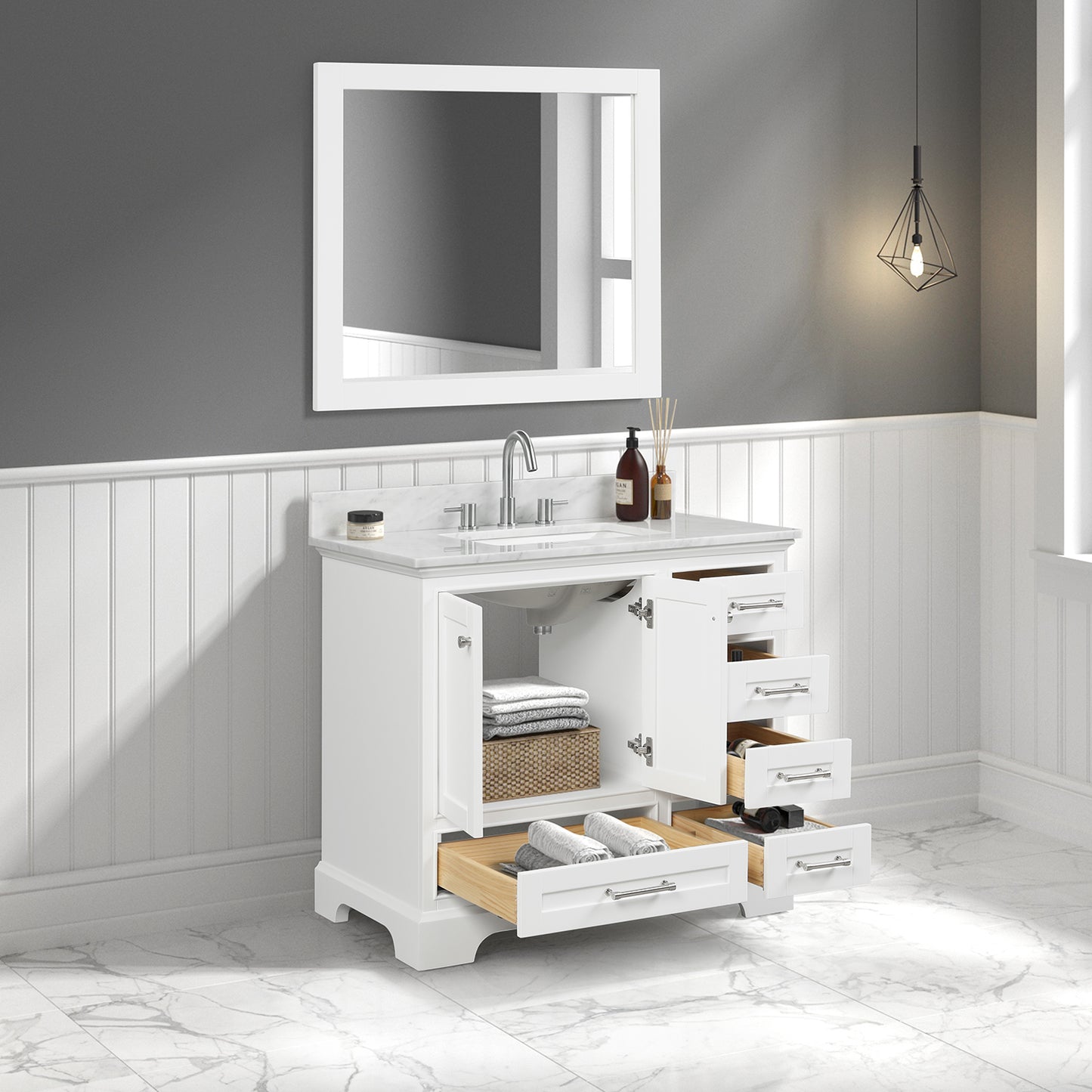 Copenhagen Matte White 36″ Vanity