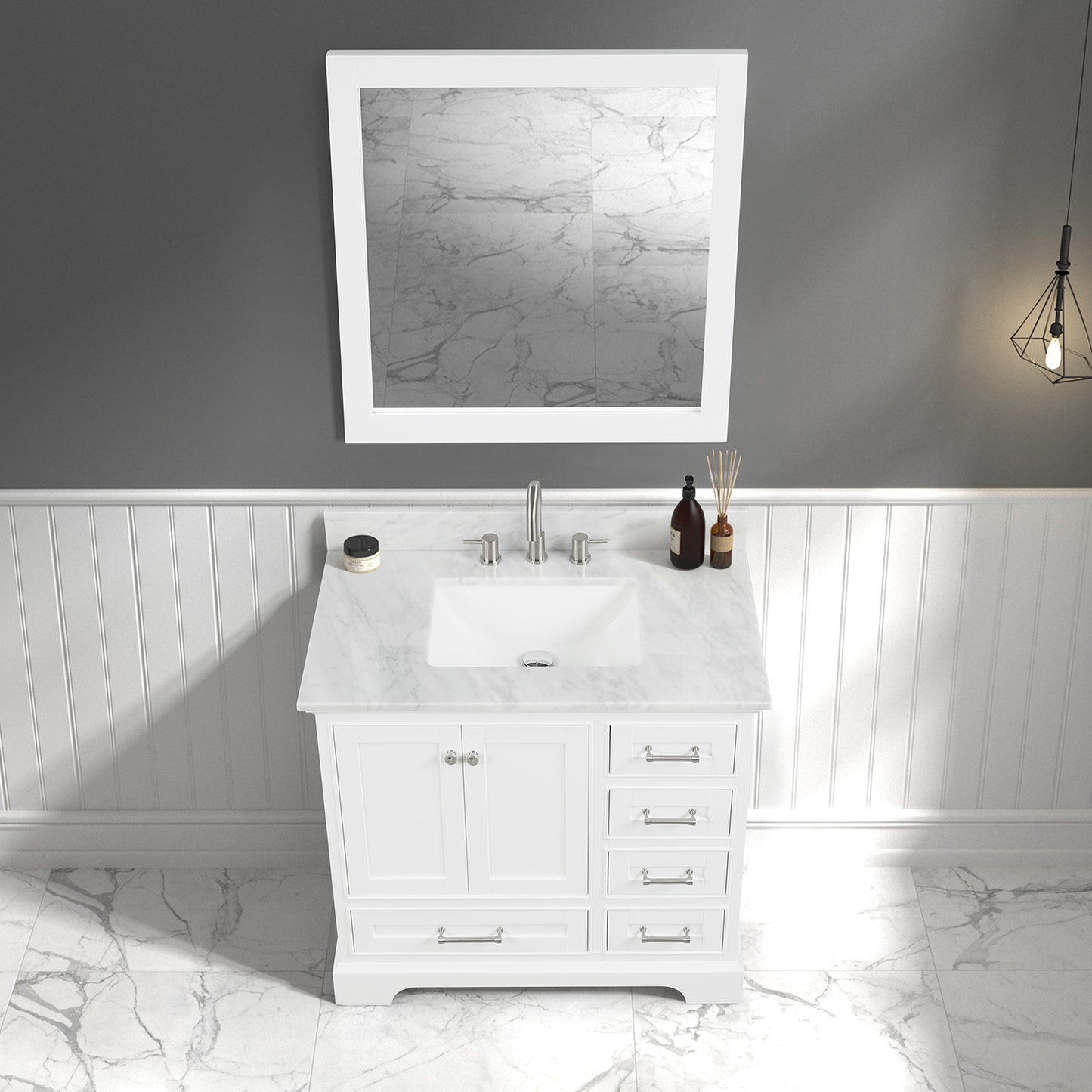 Copenhagen Matte White 36″ Vanity