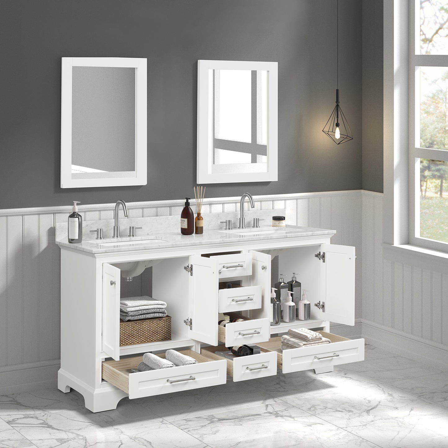 Copenhagen Mate White 60″ Vanity