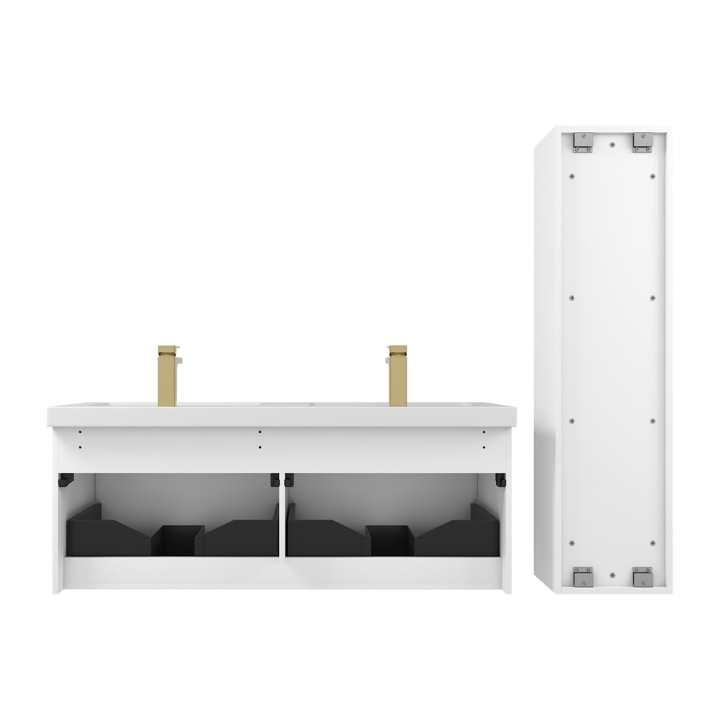 Positano 48″ Matte White Double Vanity