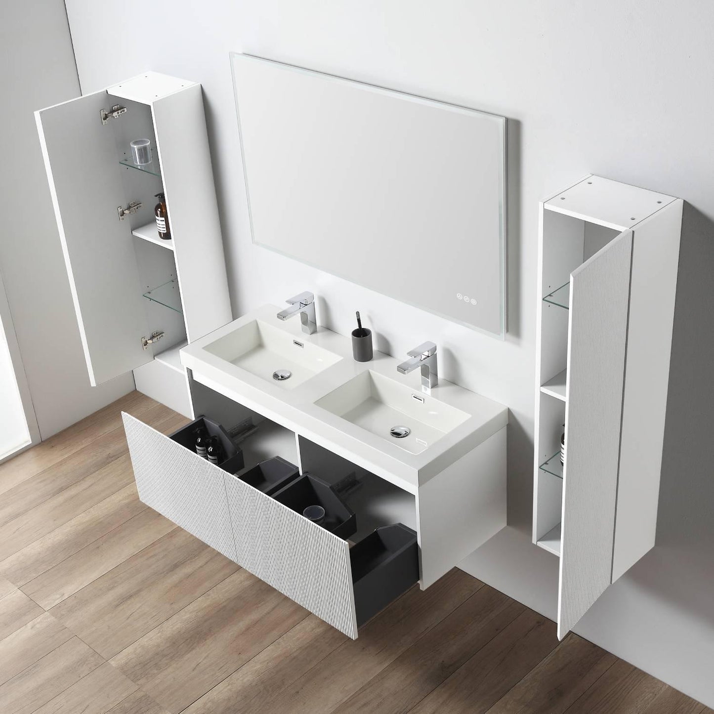 Positano 48″ Matte White Double Vanity