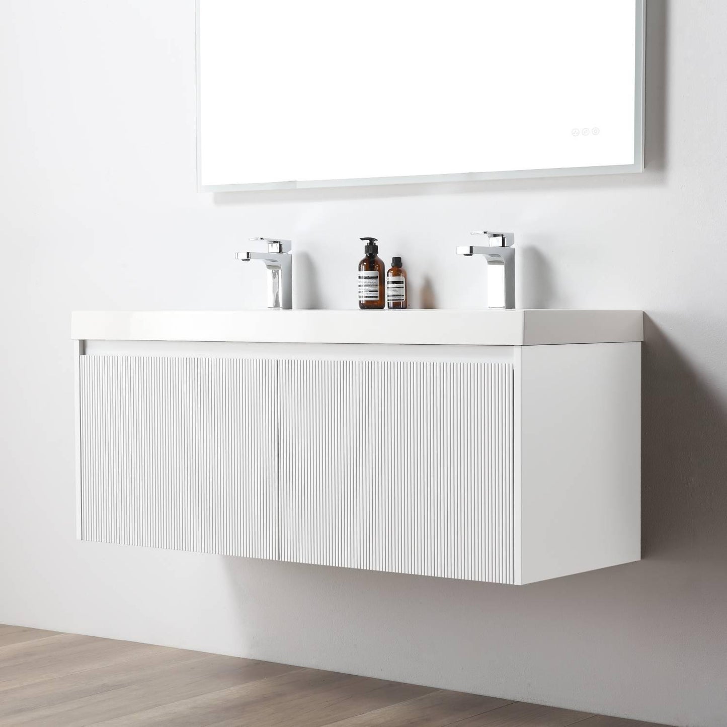 Positano 48″ Matte White Double Vanity