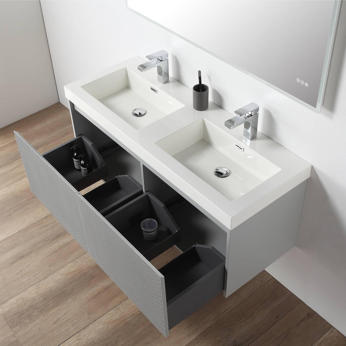 Positano 48″ Light Grey Double Vanity