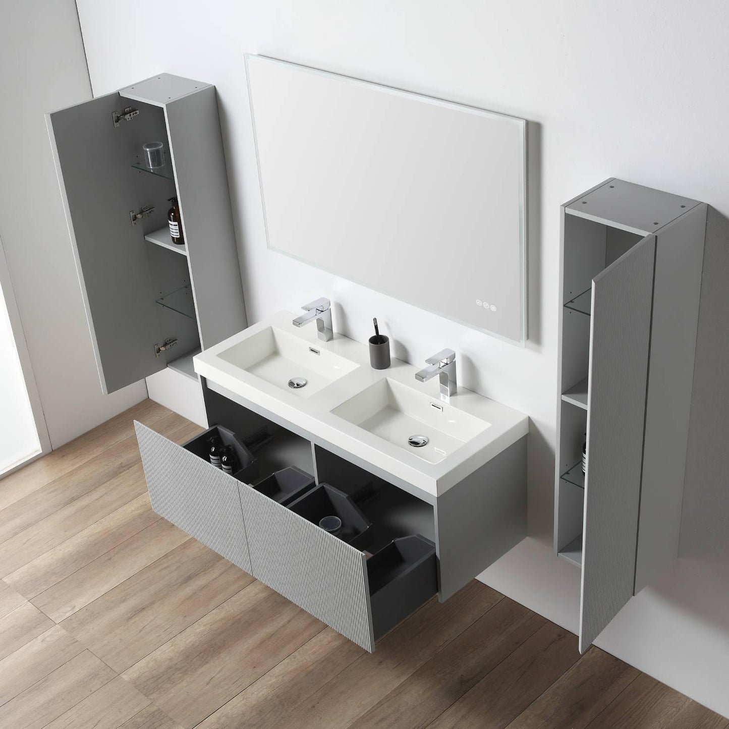 Positano 48″ Light Grey Double Vanity