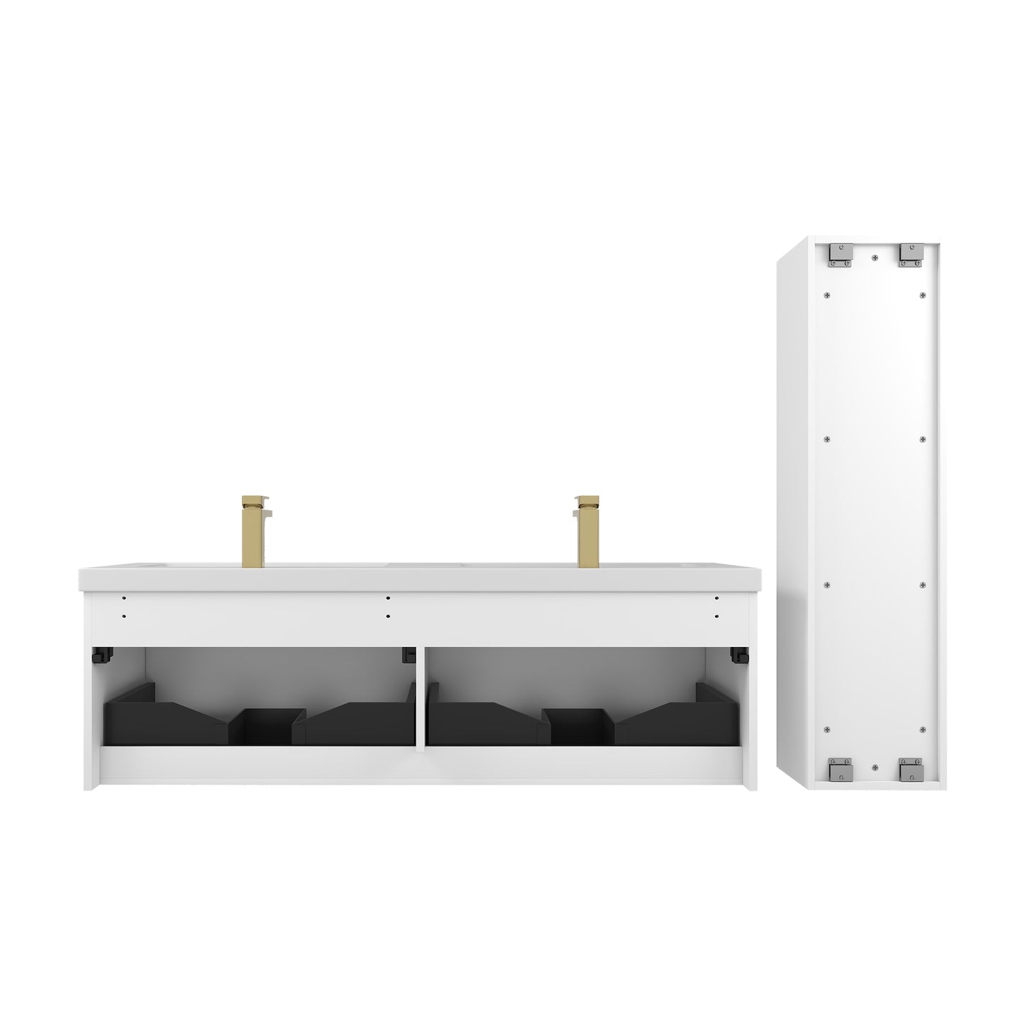 Positano 60″ Matte White Double Vanity
