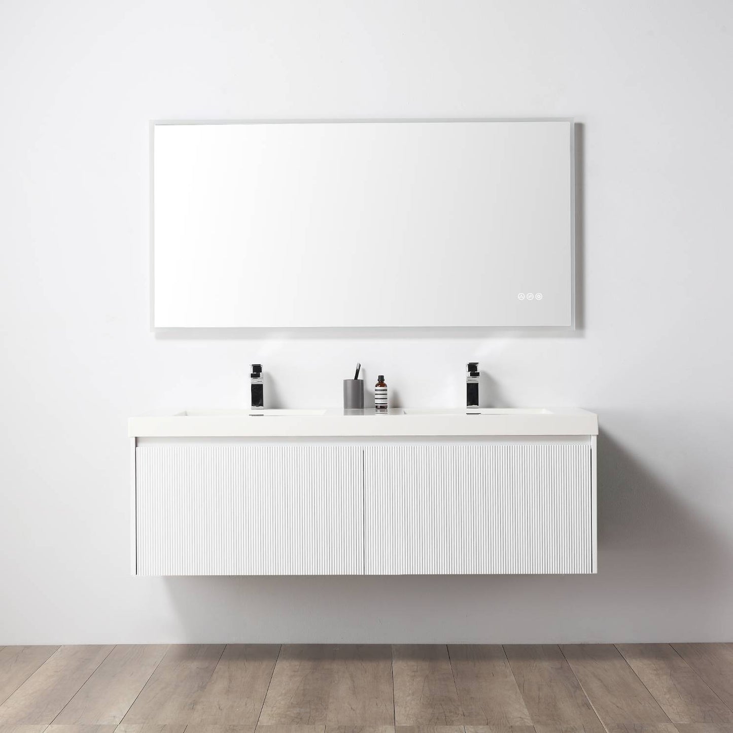 Positano 60″ Matte White Double Vanity