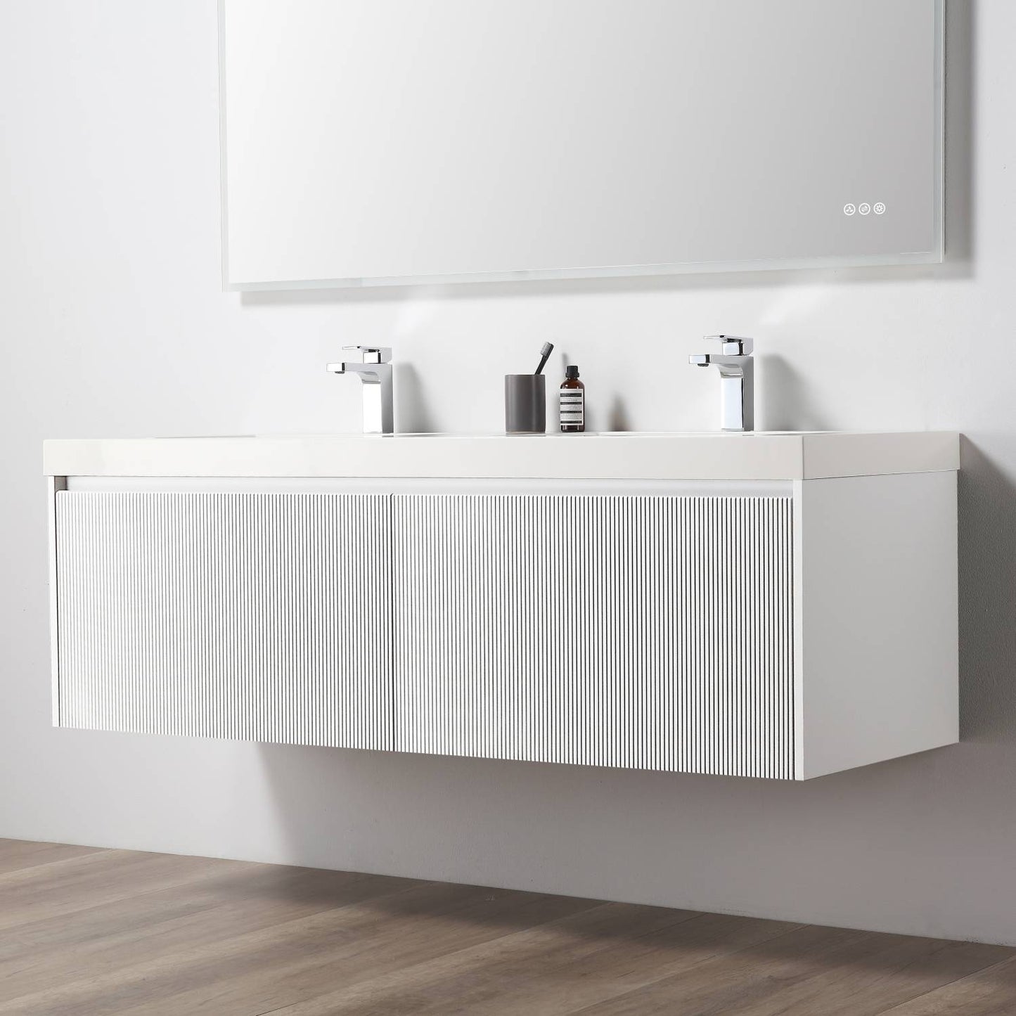 Positano 60″ Matte White Double Vanity