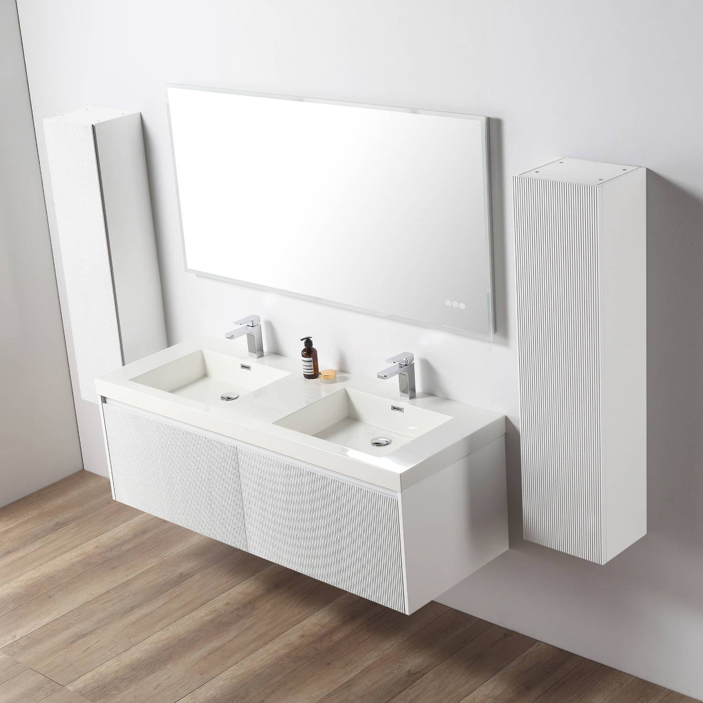 Positano 60″ Matte White Double Vanity