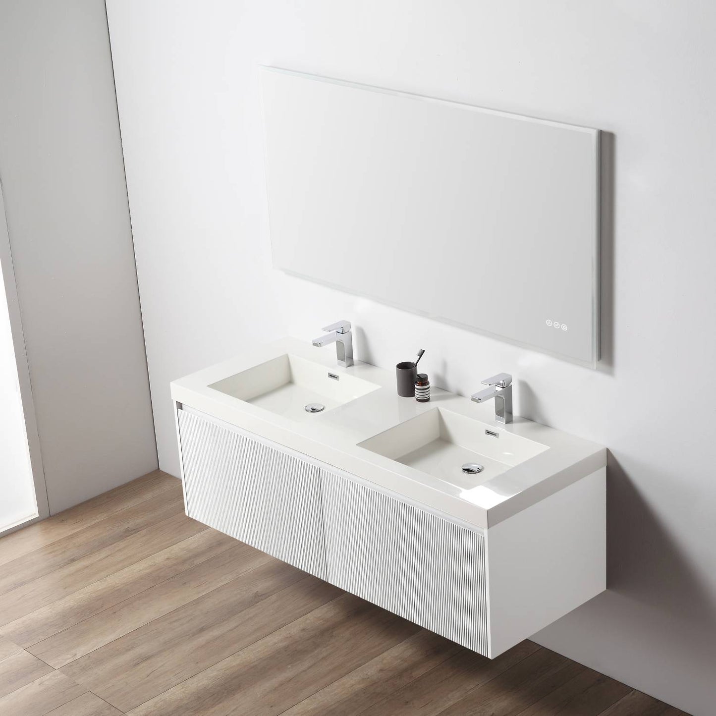 Positano 60″ Matte White Double Vanity