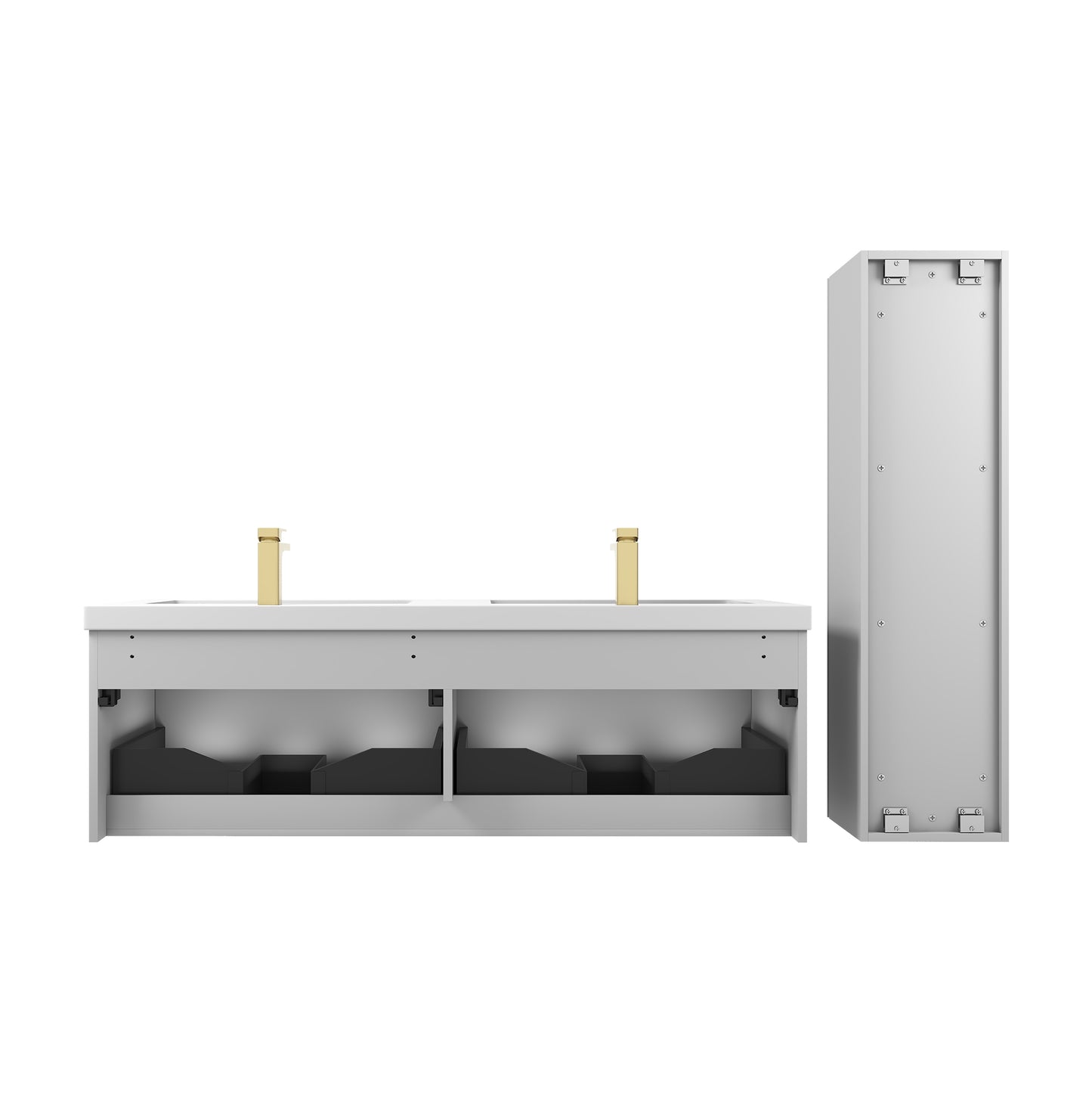 Positano 60″ Light Grey Double Vanity