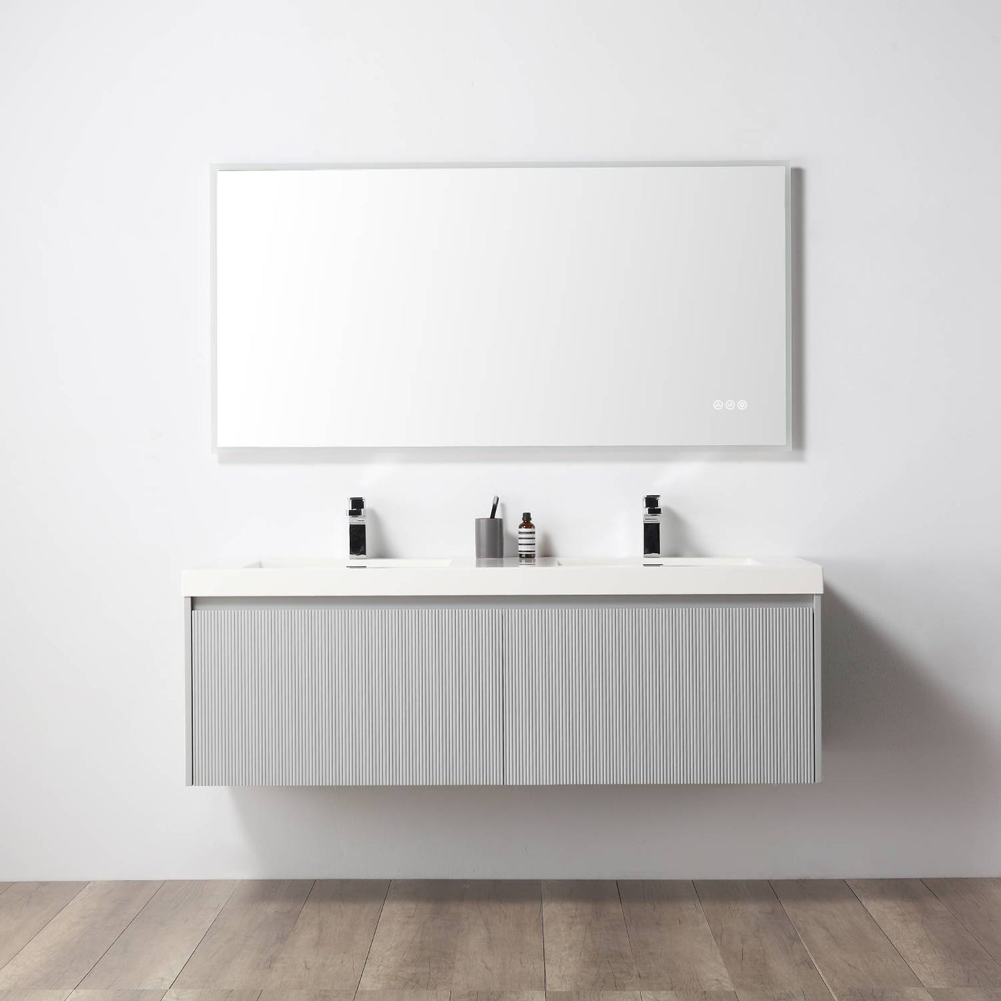 Positano 60″ Light Grey Double Vanity