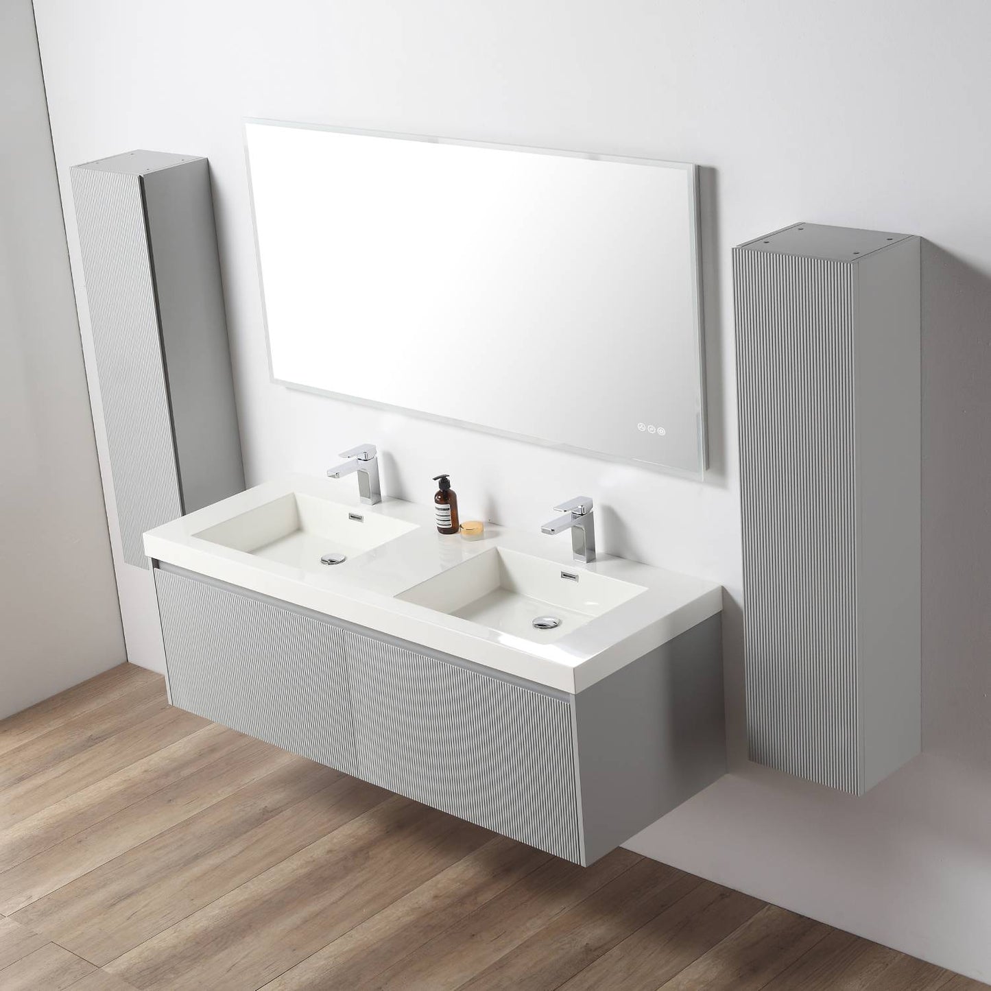 Positano 60″ Light Grey Double Vanity