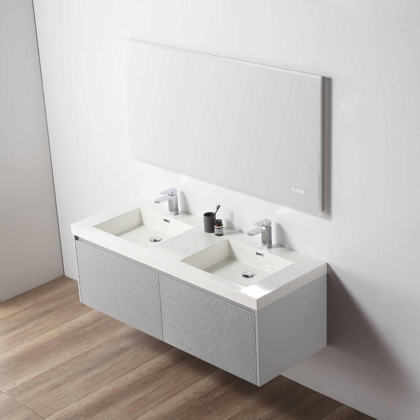 Positano 60″ Light Grey Double Vanity