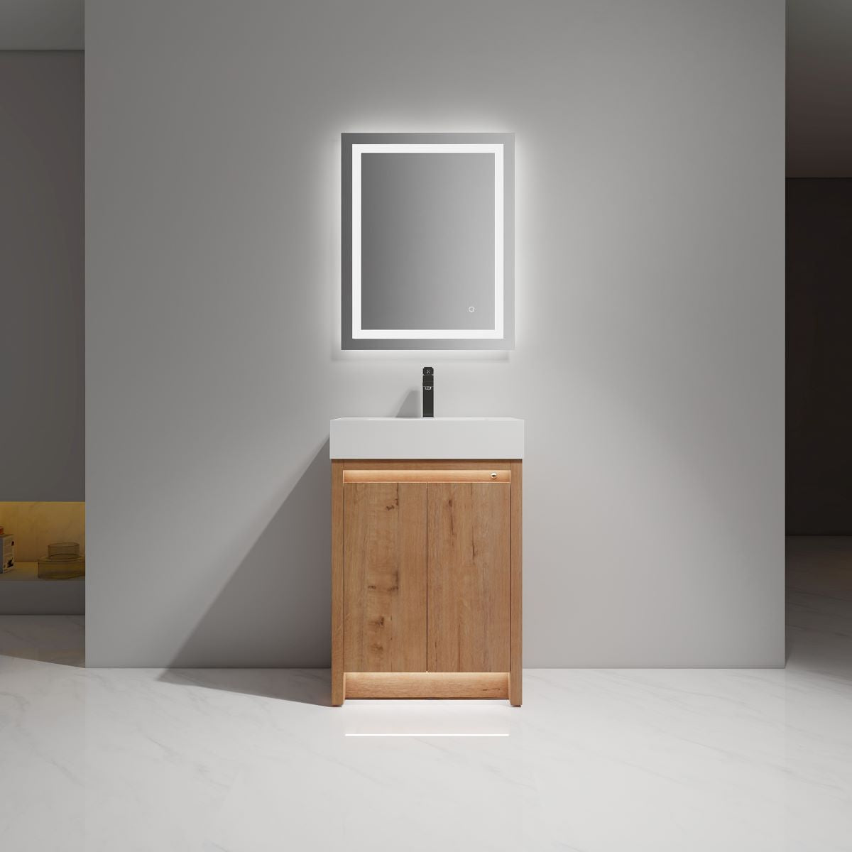 Capri 24″ Classic Oak Vanity (Dual LED Illuminated)