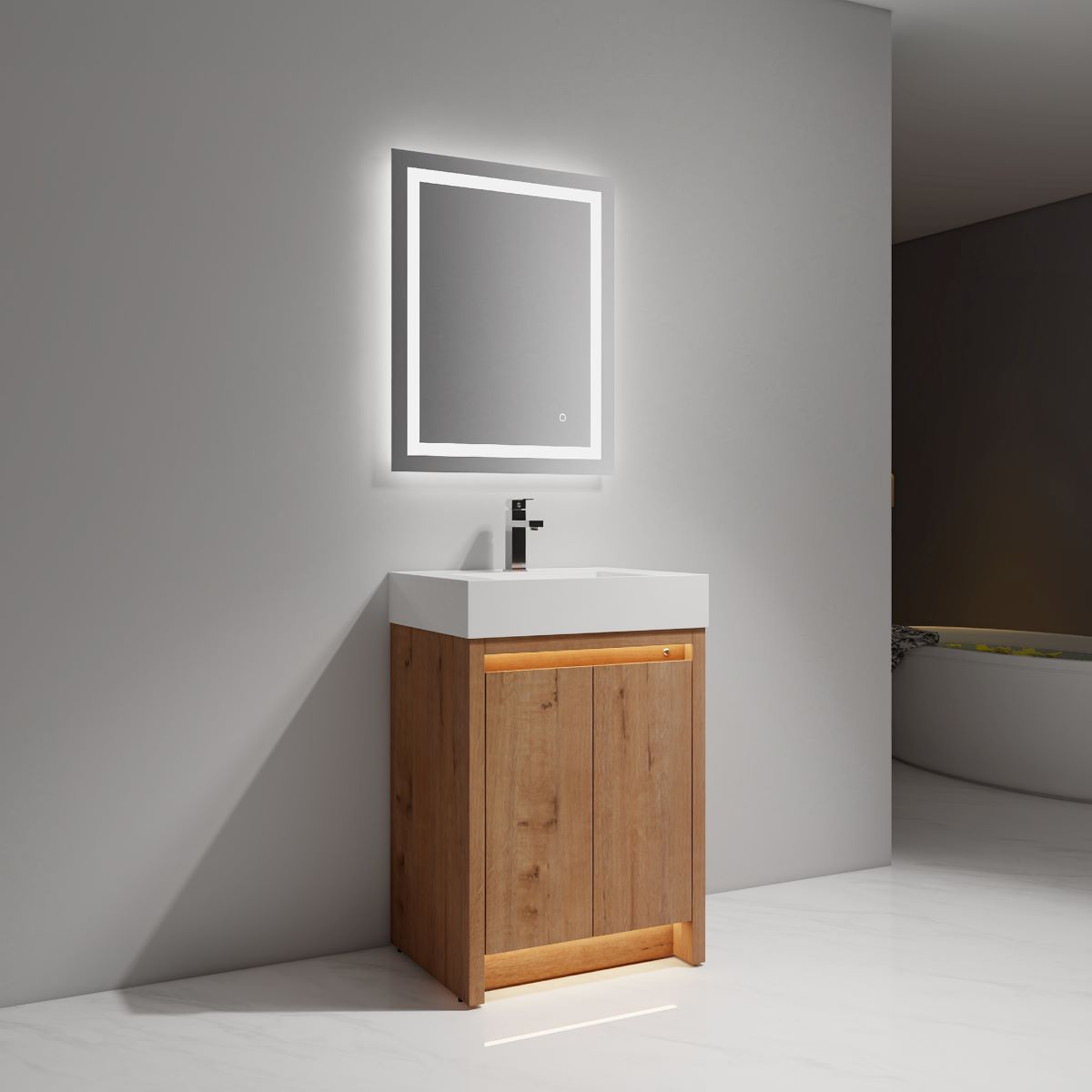 Capri 24″ Classic Oak Vanity (Dual LED Illuminated)