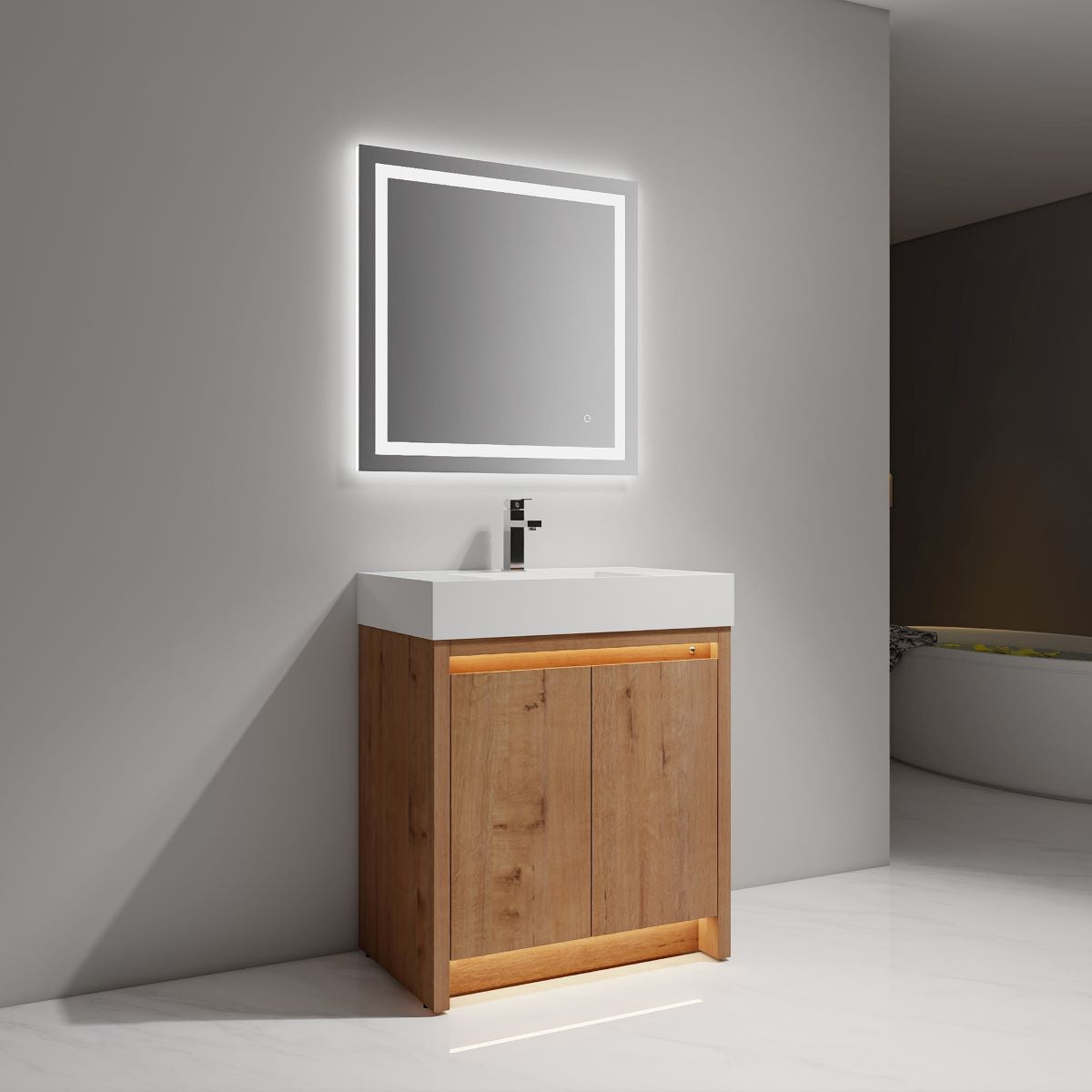 Capri 30″ Classic Oak Vanity (Dual LED Illuminated)