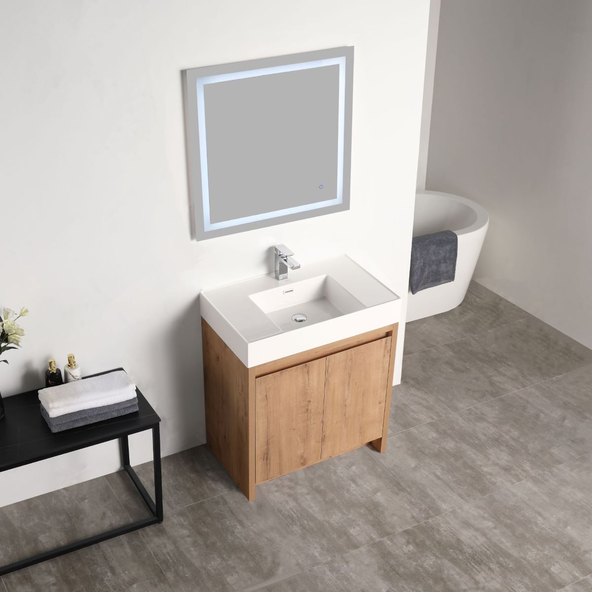 Capri 30″ Classic Oak Vanity (Dual LED Illuminated)