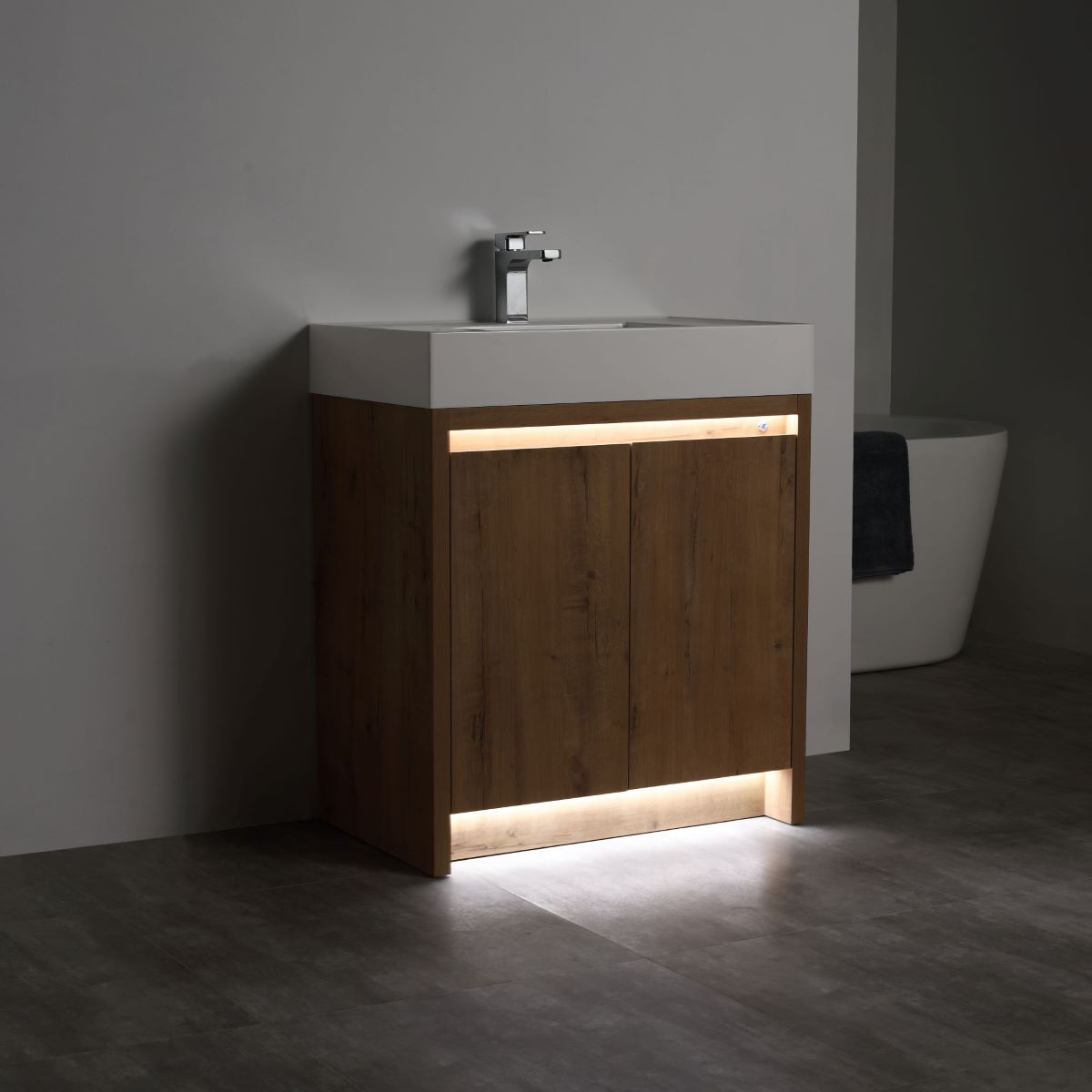 Capri 30″ Classic Oak Vanity (Dual LED Illuminated)