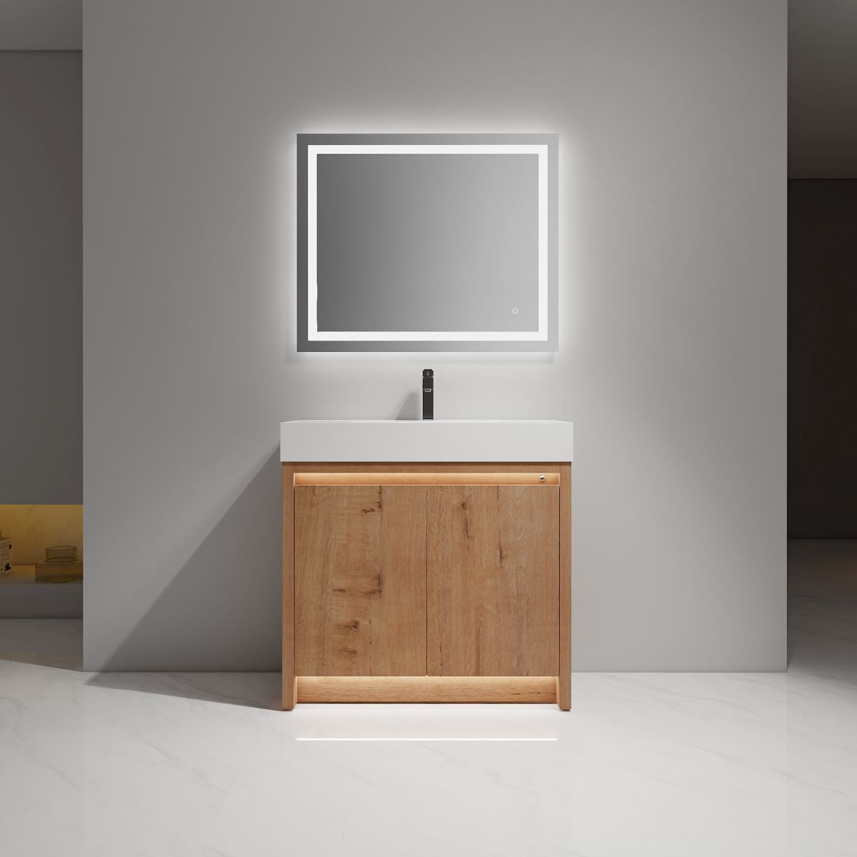 Capri 36″ Classic Oak Vanity (Dual LED Illuminated)