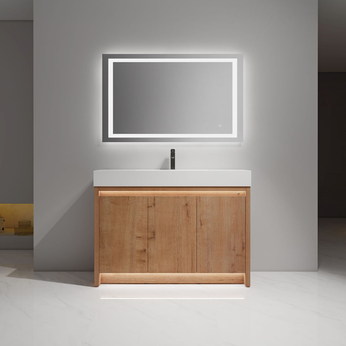 Capri 48″ Classic Oak Vanity (Dual LED Illuminated)