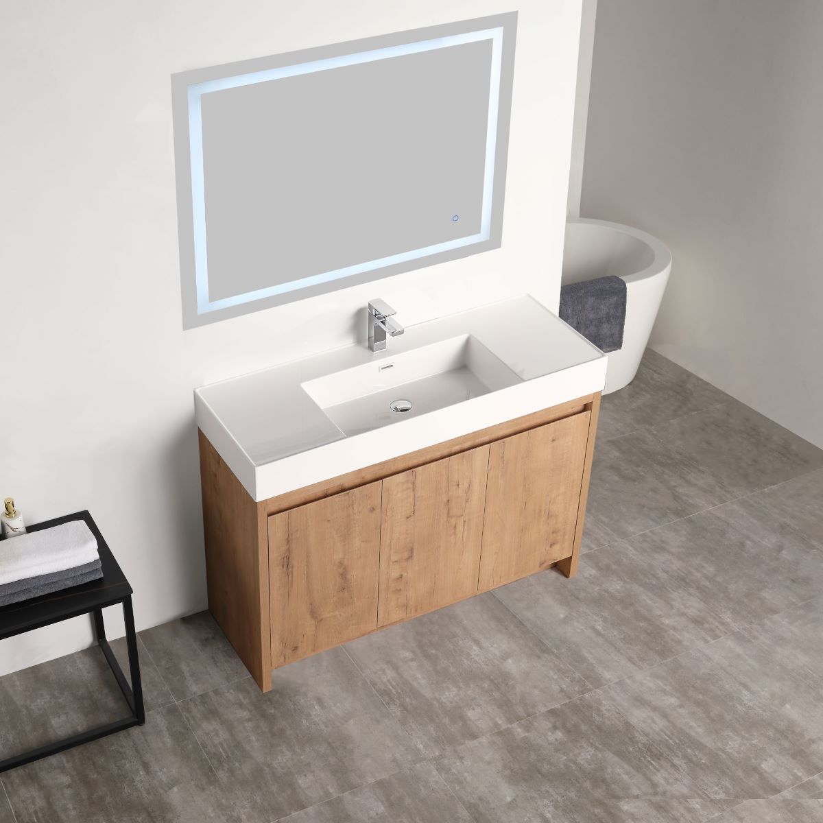 Capri 48″ Classic Oak Vanity (Dual LED Illuminated)