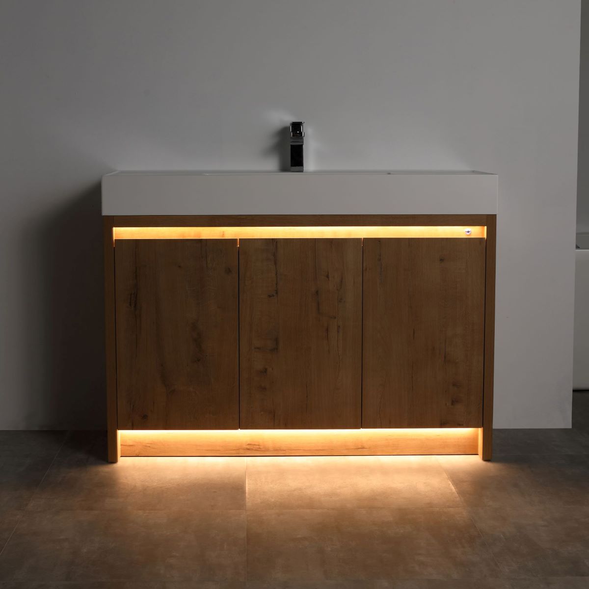Capri 48″ Classic Oak Vanity (Dual LED Illuminated)