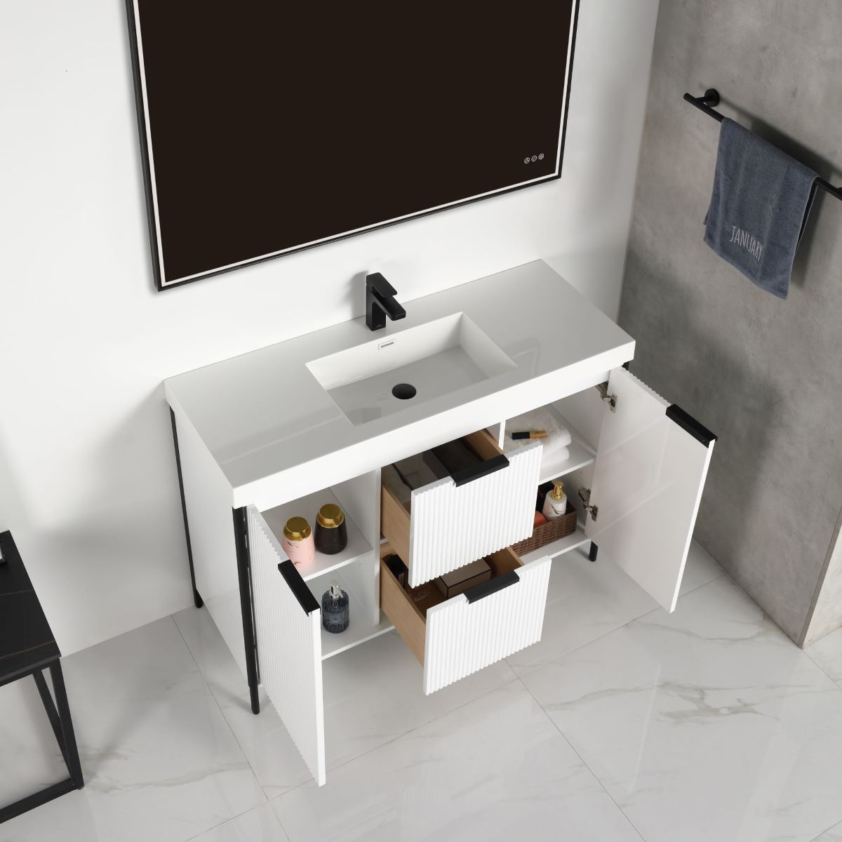Zurich 48″ Glossy White Vanity