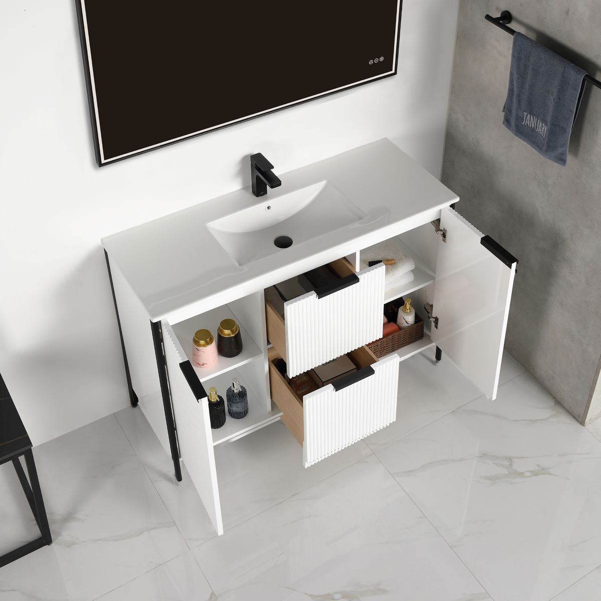 Zurich 48″ Glossy White Vanity