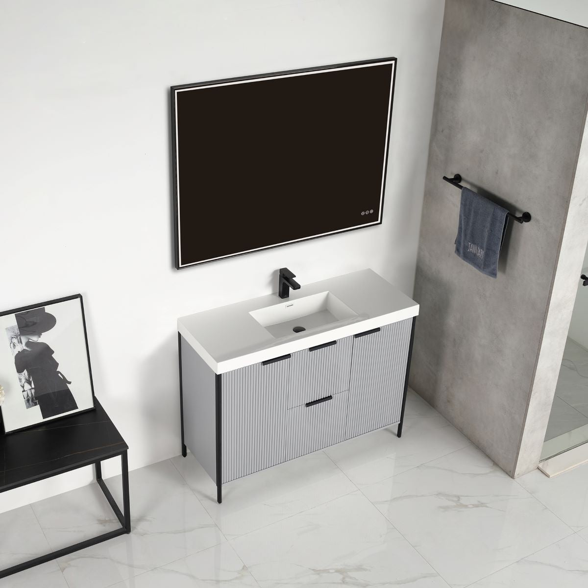 Zurich 48″ Metal Gray Vanity