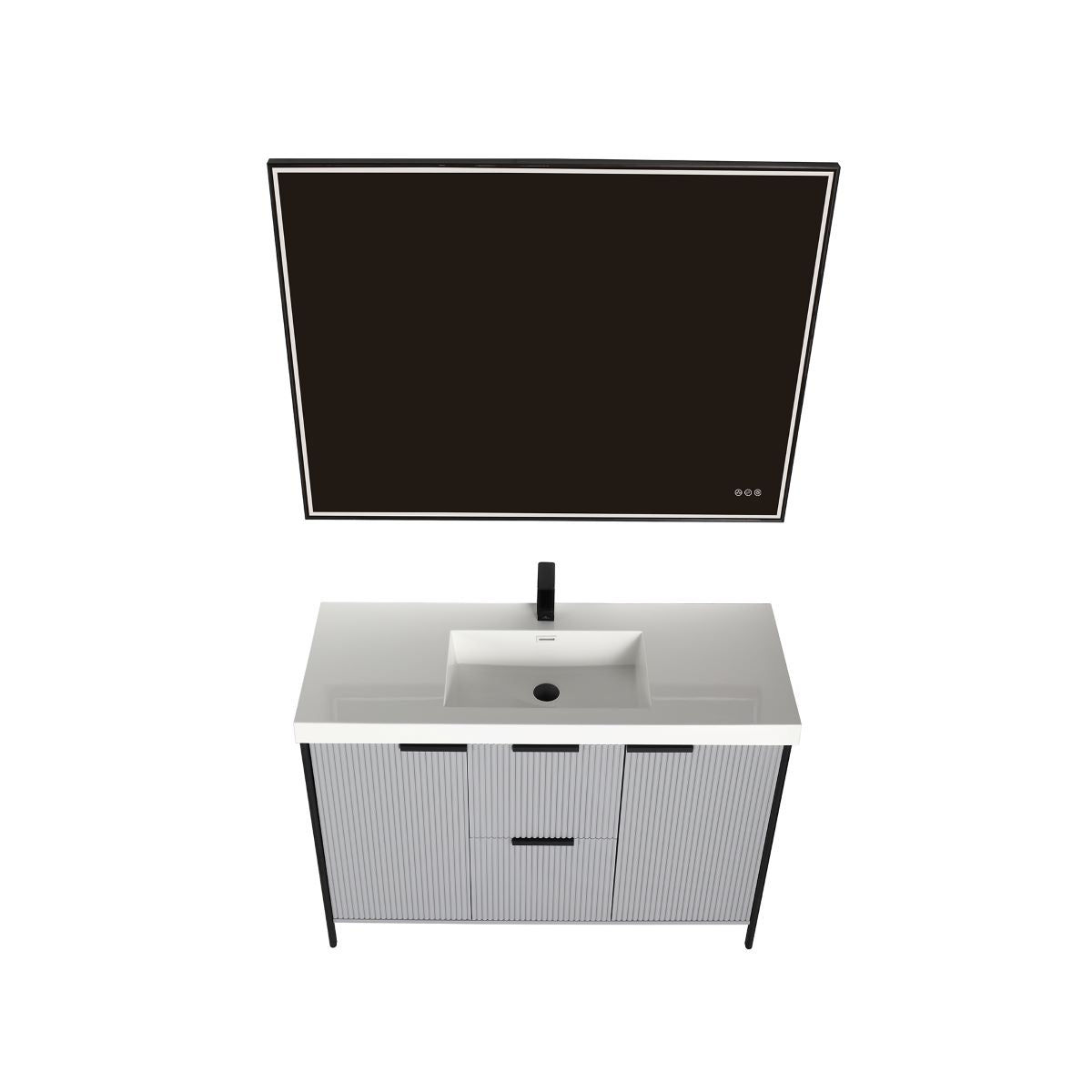 Zurich 48″ Metal Gray Vanity