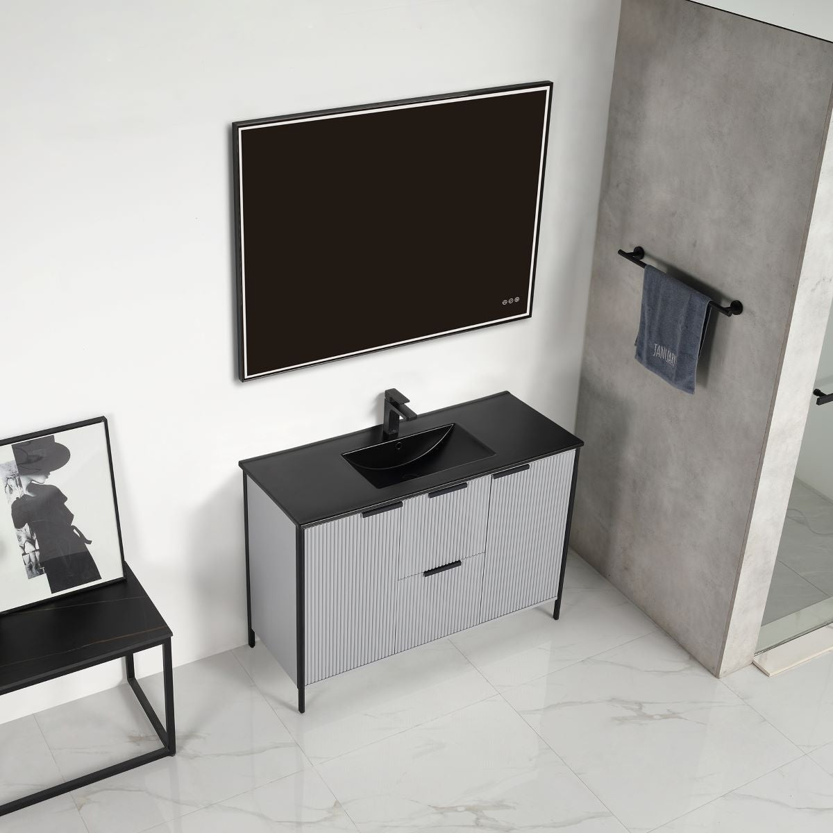 Zurich 48″ Metal Gray Vanity