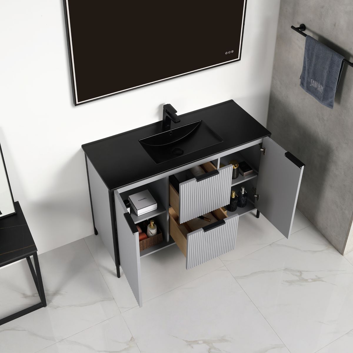 Zurich 48″ Metal Gray Vanity