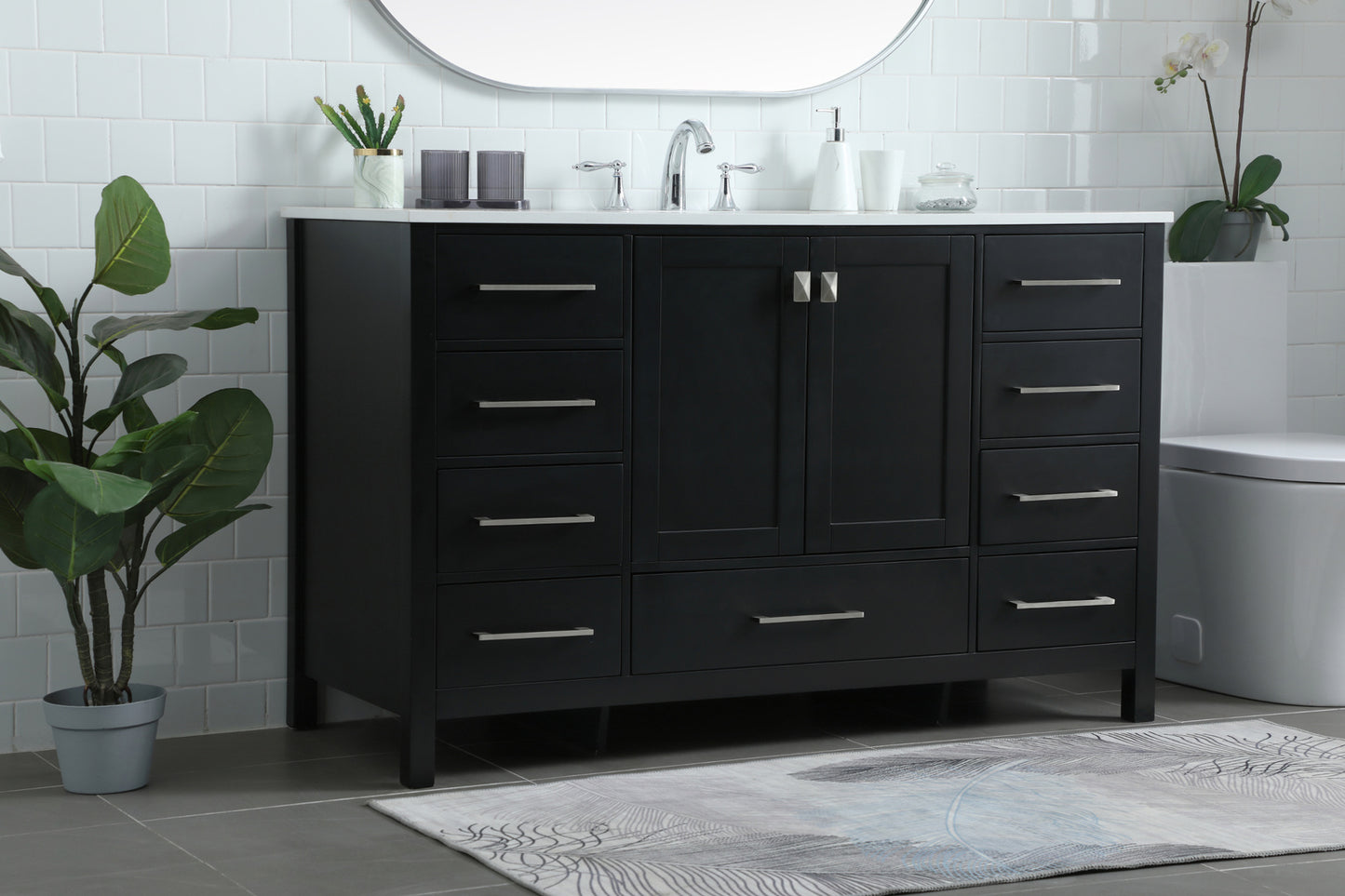 Irene Vanity Cabinet 9Dw2Dr 54x22x34 Black VF18854BK