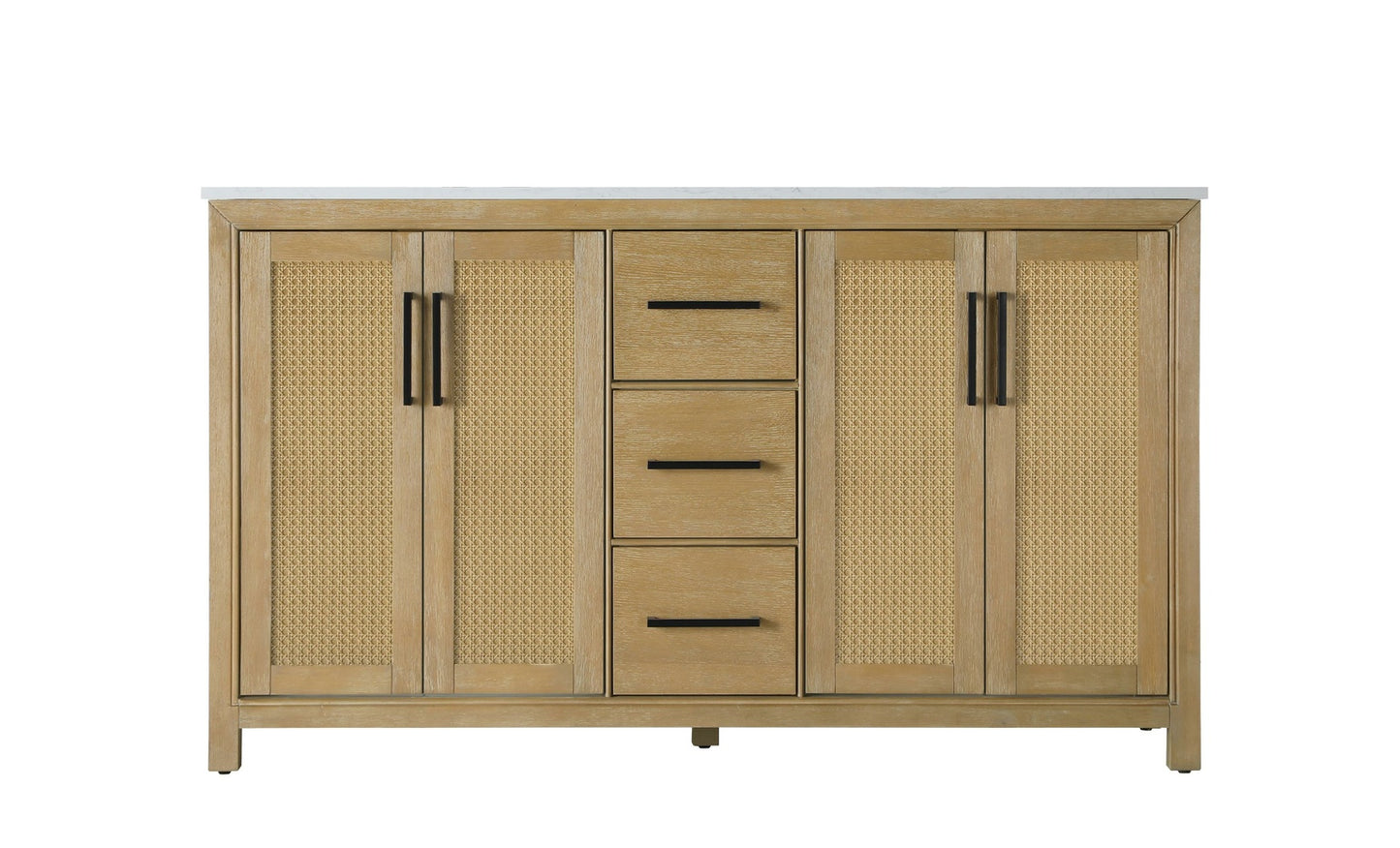 60 Inch Double Bathroom Vanity In Linen Oak VF29560DLO