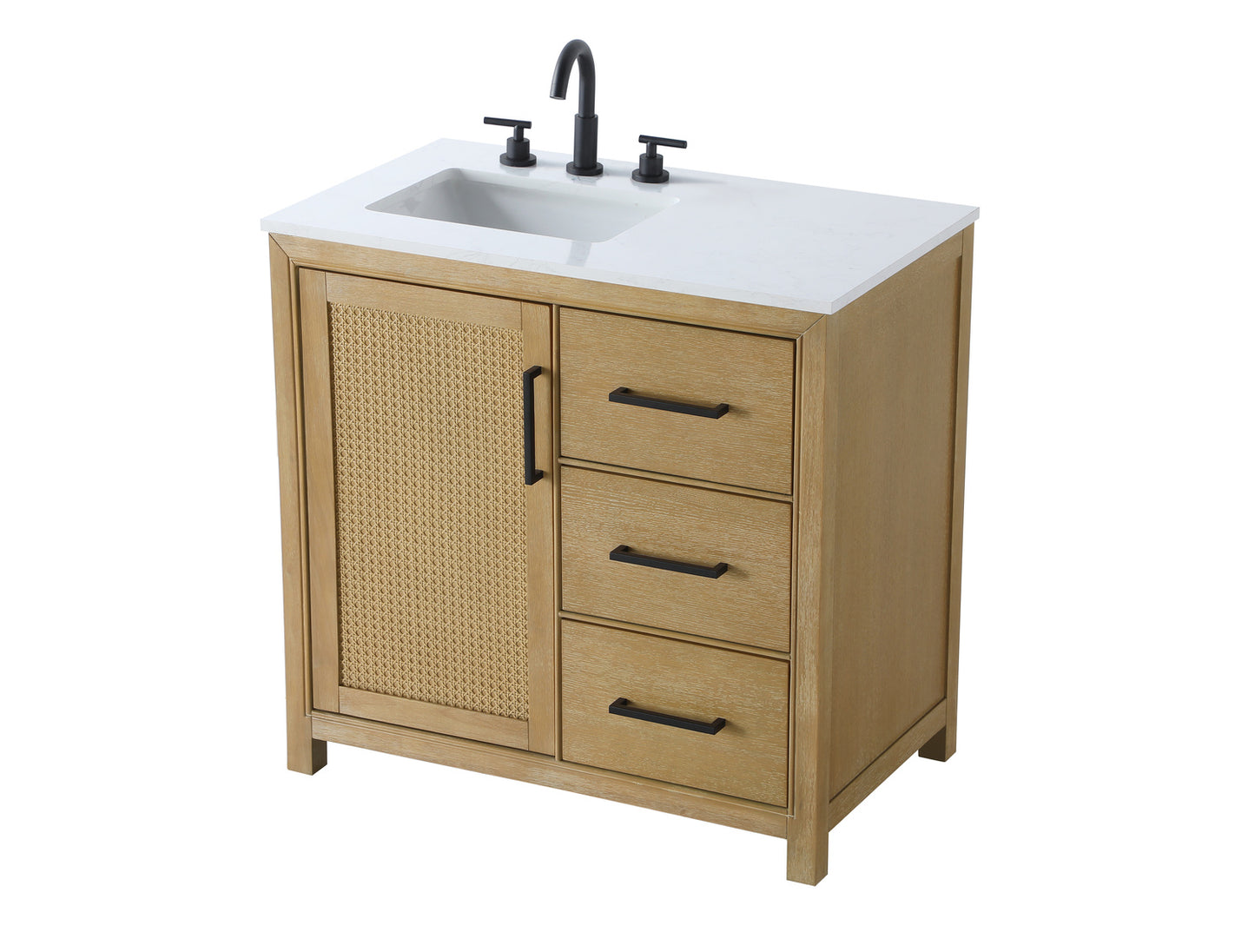 36 Inch Single Bathroom Vanity In Linen Oak VF29536LO