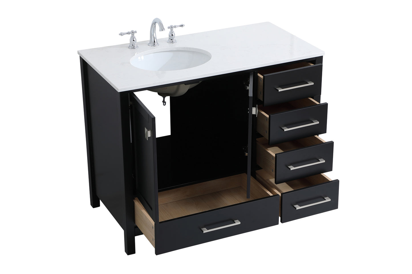 42 inch Single Bathroom Vanity in Black VF18842BK