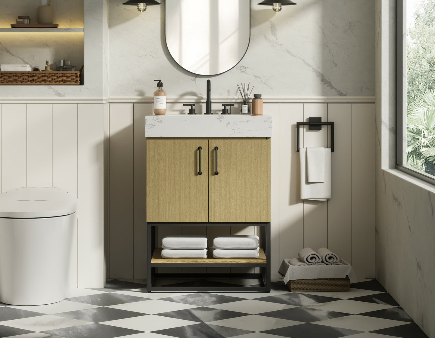 24 inch Single Bathroom Vanity in Honey Brown VF29224MHB