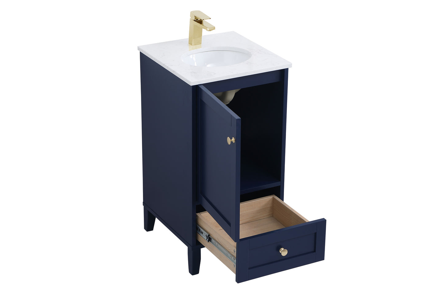 18 inch Single Bathroom Vanity in Blue