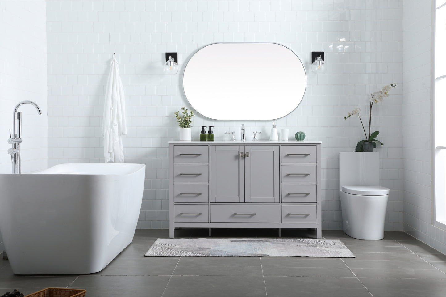 Irene Vanity Cabinet 9Dw2Dr 54x22x34 Grey VF18854GR