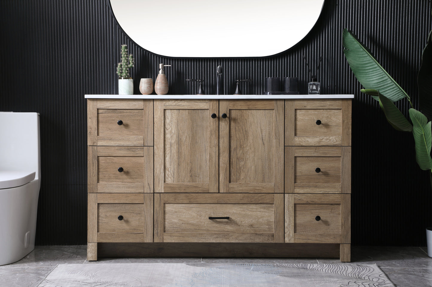 54 inch Single bathroom vanity in natural oak VF2854NT
